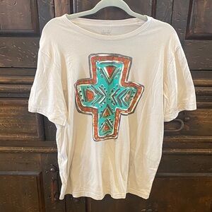 Graphic T-Shirt with Colorful Cross Design